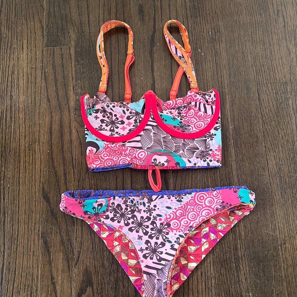 EUC Majji Reversible Bohemian Bikini Set Sz S